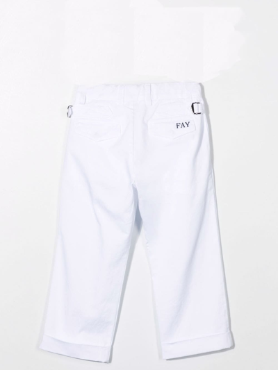 Shop Fay Trousers With Logo In White