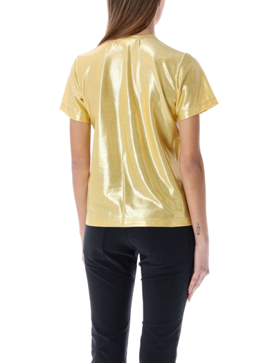 Shop Junya Watanabe Laminated S/s T-shirt In Gold Yellow