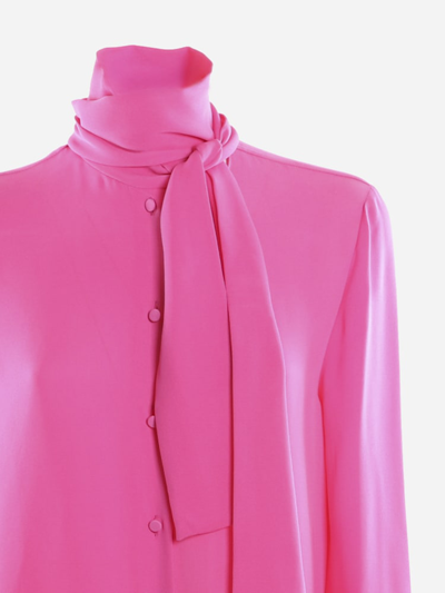 Shop Valentino Silk Shirt With Bow Detail