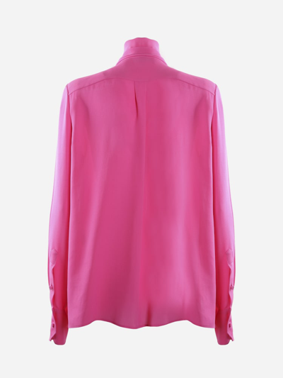 Shop Valentino Silk Shirt With Bow Detail