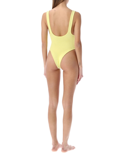 Shop Reina Olga Ruby Scrunch Swimsuit In Baby Yellow