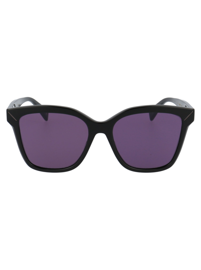 Shop Yohji Yamamoto Ys5002 Sunglasses In 001 Black