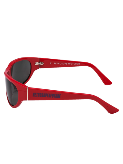 Retrosuperfuture Oversized Sunglasses In Red Turbo