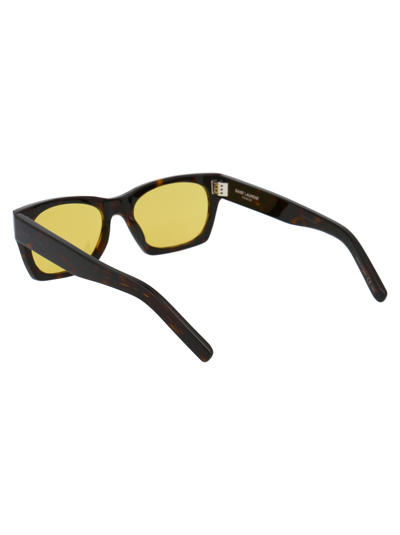 Shop Saint Laurent Sl 402 Sunglasses In 007 Havana Havana Yellow