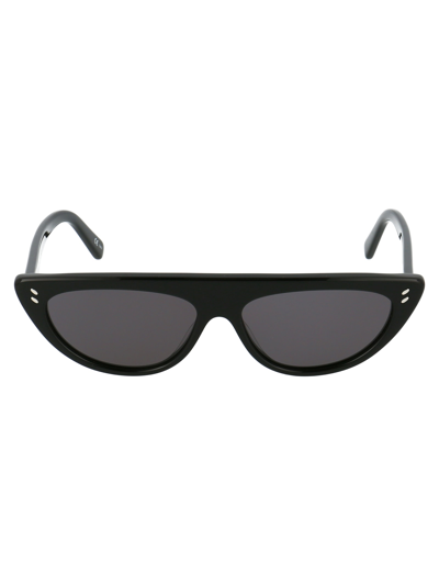 Stella Mccartney Sc0203s Sunglasses In 001 Black Black Smoke