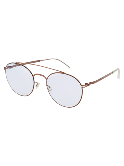 Shop Mykita Mmcraft007 Sunglasses In 252 Shiny Copper | Gloomy Grey