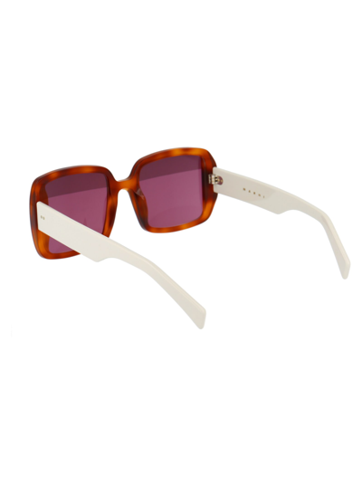 Shop Marni Eyewear Me633s Sunglasses In 219 Tortoise