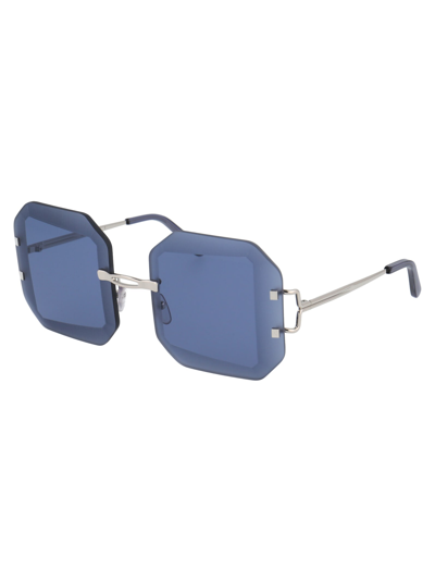 Shop Marni Eyewear Me109s Sunglasses In 048 Platinum