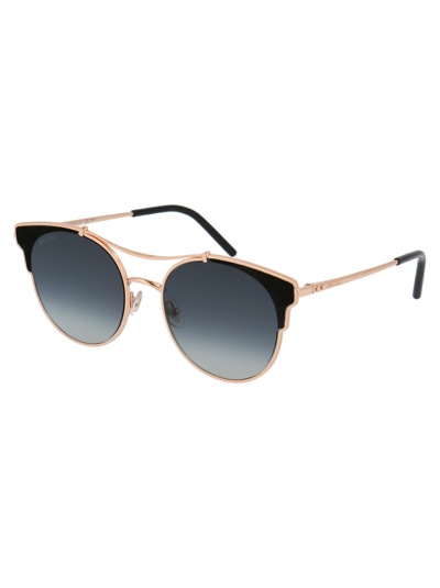 Shop Jimmy Choo Lue/s Sunglasses In Rhl1i Gold Black