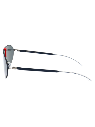 Shop Mykita Karma Sunglasses In 422 Mh39 Navy/red|darkblue Solid Shield