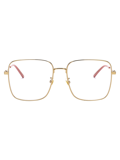 Shop Gucci Gg0445o Glasses In 001 Gold Gold Transparent