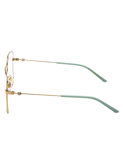 Shop Gucci Gg0445o Glasses In 004 Gold Gold Transparent