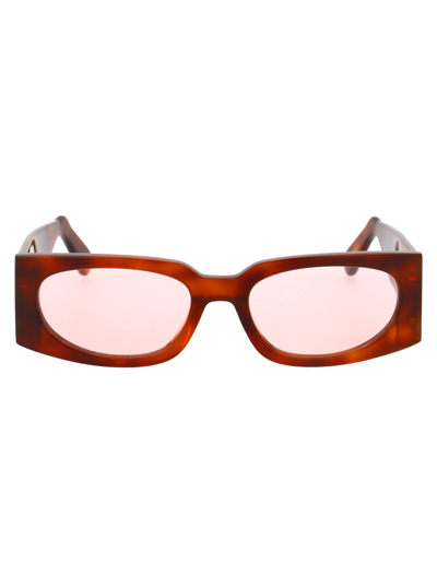 Shop Gcds Gd0016 Sunglasses In 53s Brown