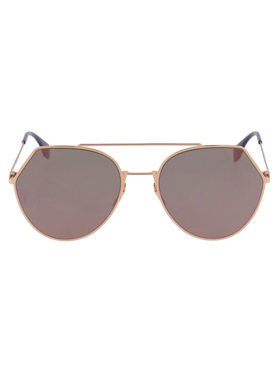 Shop Fendi Ff 0194/s Sunglasses In Ddbap Gold Copper