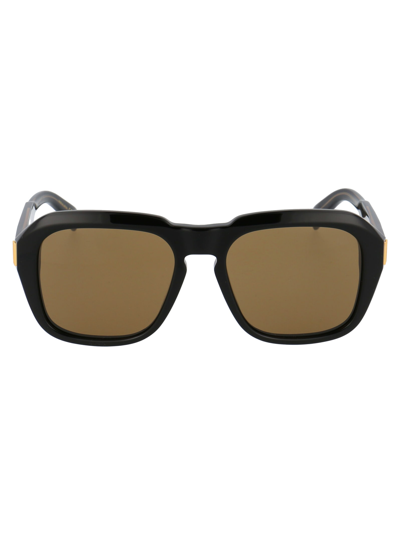 Dunhill Du0001s Sunglasses In 001 Black Black Brown
