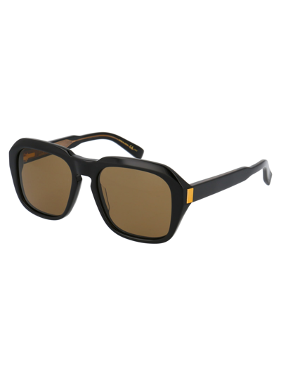Dunhill Du0001s Sunglasses In 001 Black Black Brown