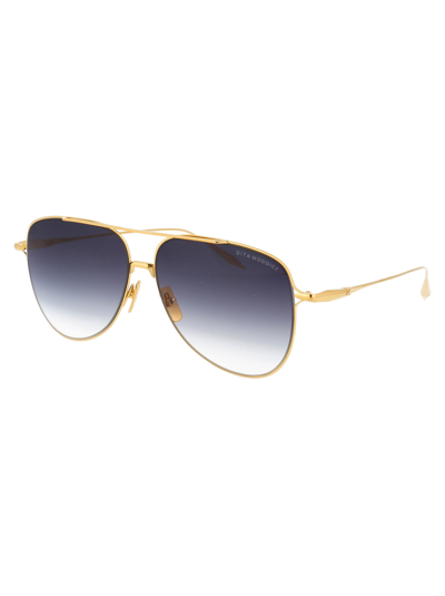 Shop Dita Moddict Sunglasses In Yellow Gold Black W/ Dark Grey To Clear Gradient