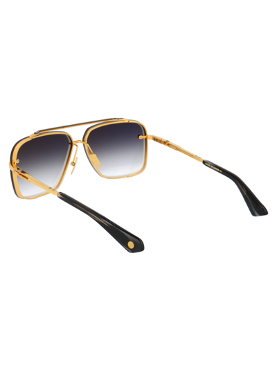 Shop Dita Mach-six Sunglasses In Yellow Gold - Black Rhodium W/ Dark Grey To Clear - Ar