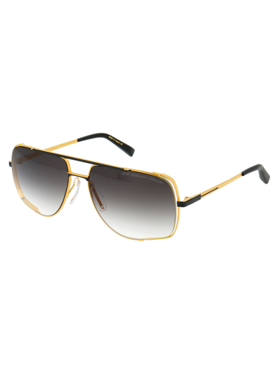 Shop Dita Midnight Special Sunglasses In Yellow Gold Matte Black