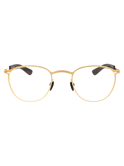 Shop Mykita Clove Glasses In 244 Mh2 Gold/ebony Brown|clear
