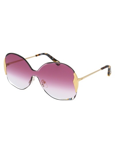 Shop Chloé Ce162s Sunglasses In 824 Gold Gradient
