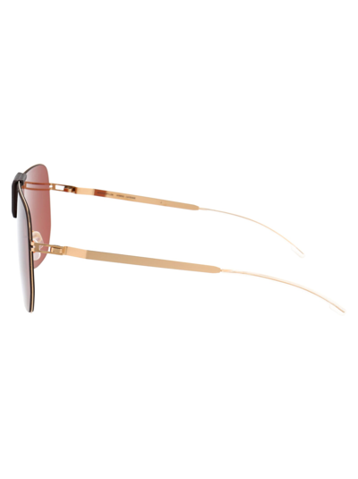 Shop Mykita Cayenne Sunglasses In 307 Mh8 Ebonybrown/cgd Purple Olid Shield