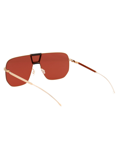 Shop Mykita Cayenne Sunglasses In 307 Mh8 Ebonybrown/cgd Purple Olid Shield