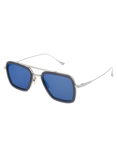 Shop Dita Flight.006 Sunglasses In Smoke Grey Crystal - Black Palladium W/dark Grey -blue Mirror -ar
