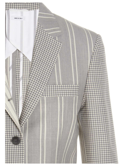 Shop Thom Browne Patchwork Blazer Jacket In Multicolor