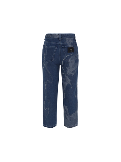 Shop Fendi Moonlight Jeans In Indaco