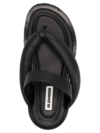 Shop Jil Sander Oversize-sandalen In Black
