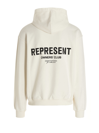 Shop Represent Owners Club Hoodie In Flat White