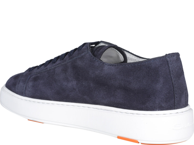 Shop Santoni Derby Sneakers In Blue