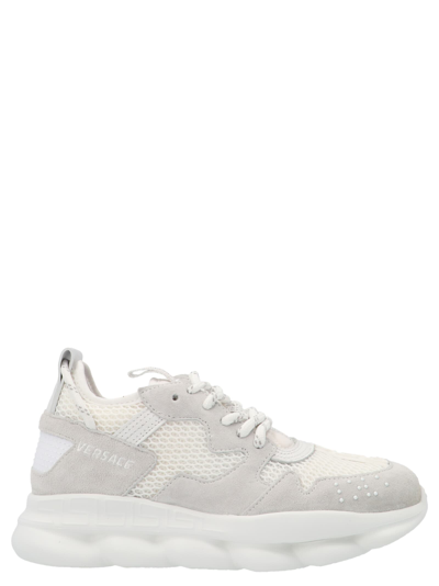 Shop Young Versace Chain Reaction Shoes In Offwhite