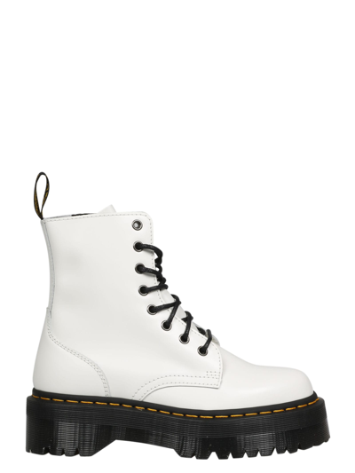 Shop Dr. Martens' Calzature In White Polished Smooth