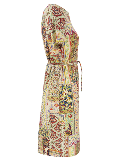 Shop Etro Jersey Dress With Patchwork Print