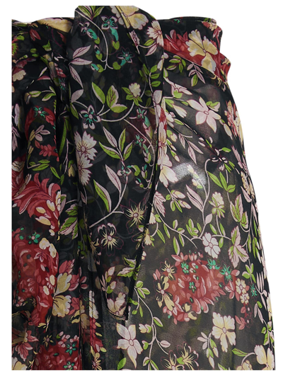 Shop Etro Silk Flowery Pattern Sarong In Multicolor