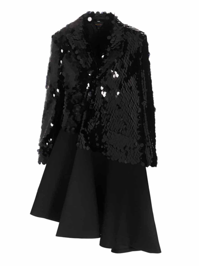 Shop Comme Des Garçons Sequin Dress In Black