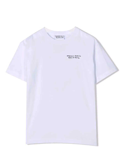 Shop Marcelo Burlon County Of Milan White T-shirt With Back Print In White/black