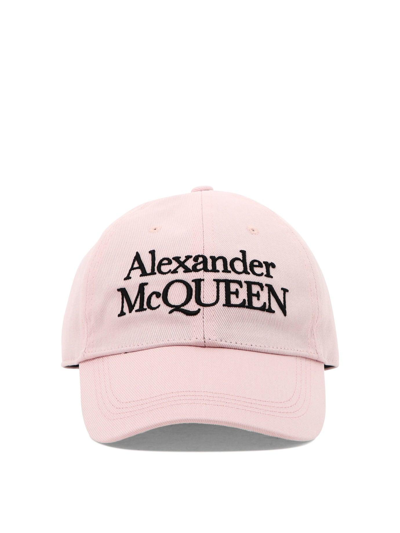 Shop Alexander Mcqueen Logo Embroidered Baseball Cap In Rosa