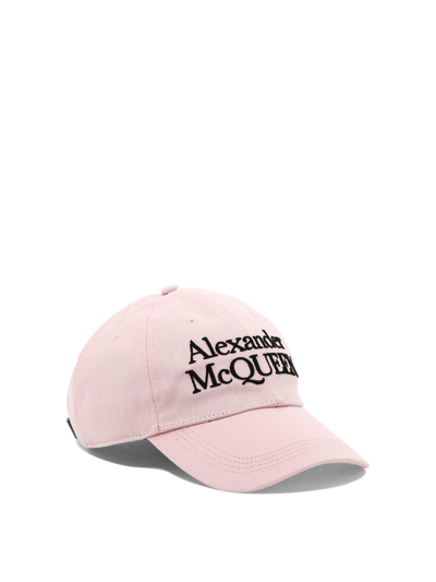 Shop Alexander Mcqueen Logo Embroidered Baseball Cap In Rosa