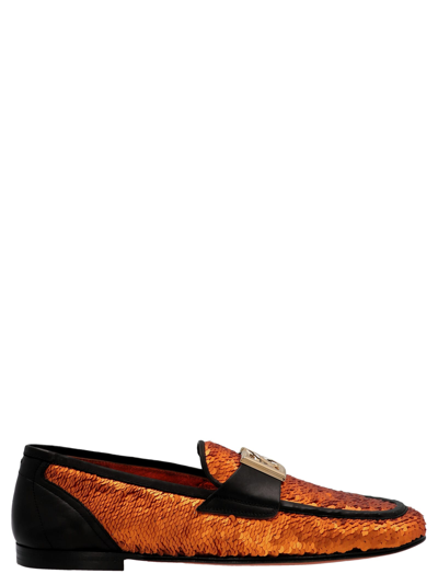 Shop Dolce & Gabbana Ariosto Loafers In Orange