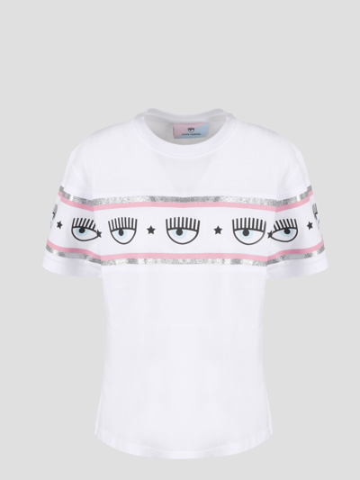 Shop Chiara Ferragni Maxi Logomania T-shirt In White