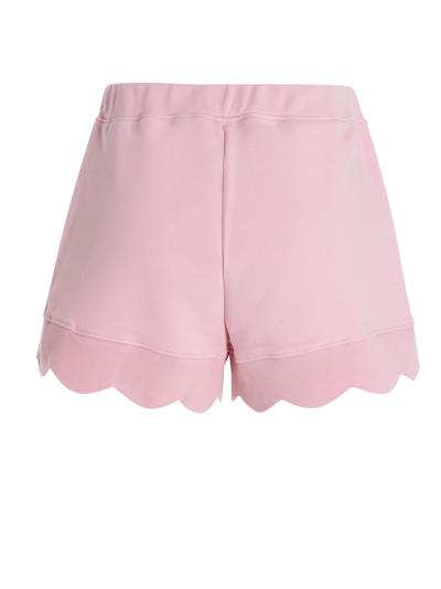 Shop Moschino Scalloped Hemline Shorts In Pink