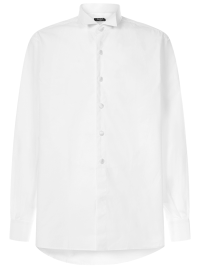 Shop Balmain Shirt In Blanc Optique