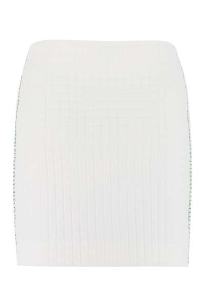 Shop Bottega Veneta Jersey Stretch Skirt In Chalk