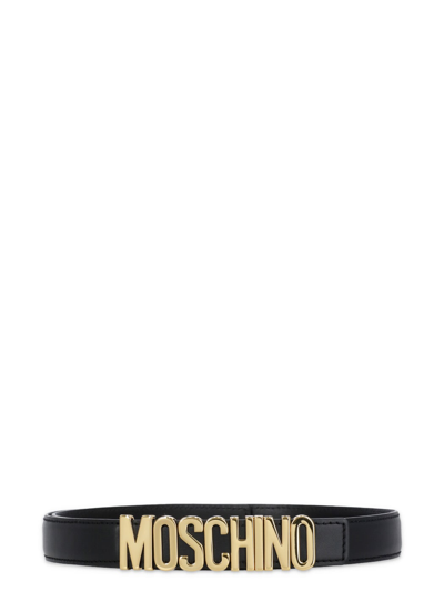 Shop Moschino Logo Belt In Nero