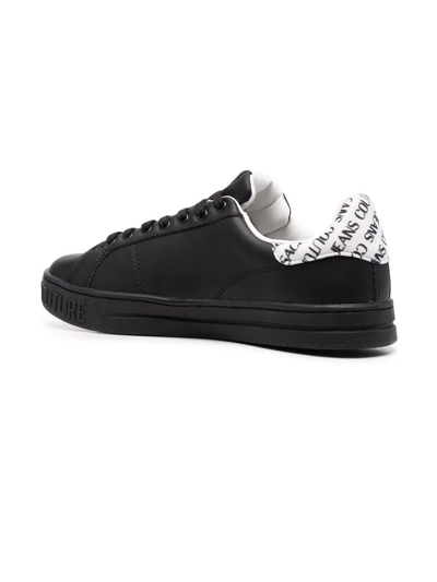 Shop Versace Jeans Couture Black Leather Sneakers