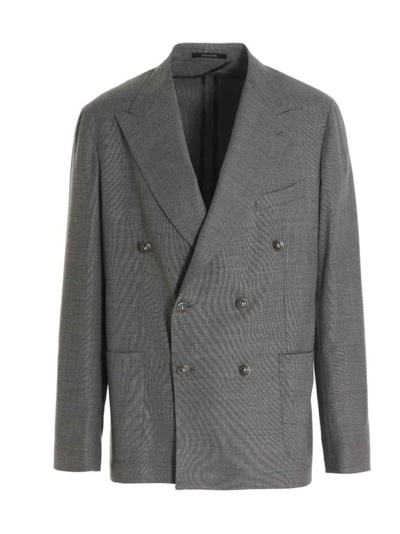 Shop Tagliatore Montecarlo Blazer Jacket In Gray