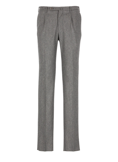 Shop Incotex Wool Trousers In Grey